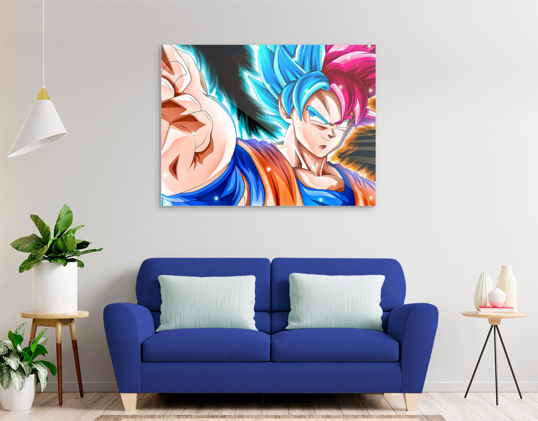 Goku Dios azul y rojo